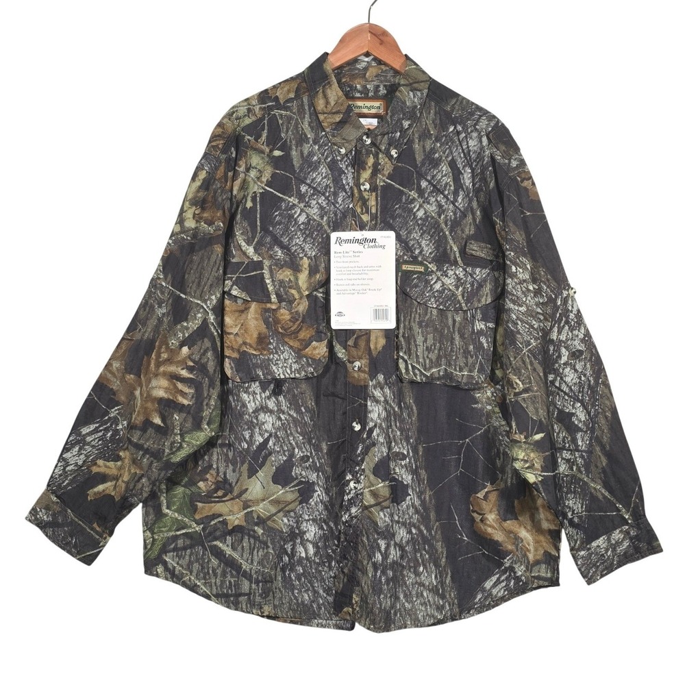 Remington Rem-Lite Hunting Shirt Mossy Oak Camo Mens XXL Long Sleeve Vented